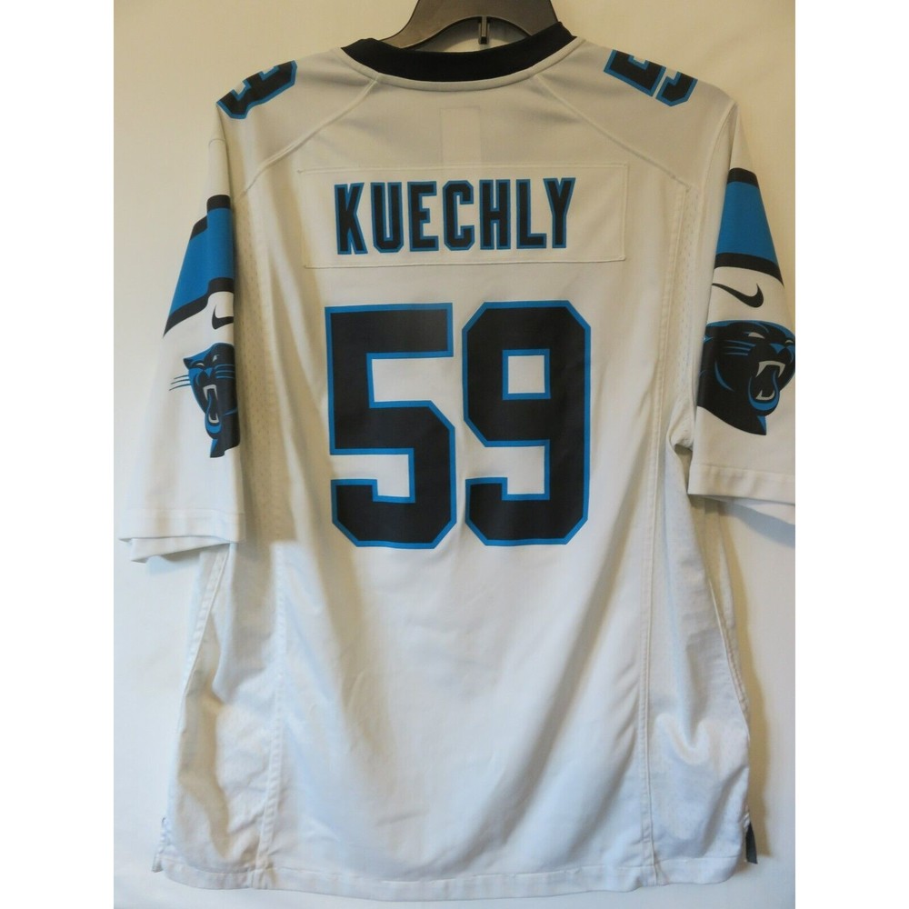 NFL Carolina Panthers Sz XL Luke Kuechly #59 Mens White Nike On Field Jersey EUC